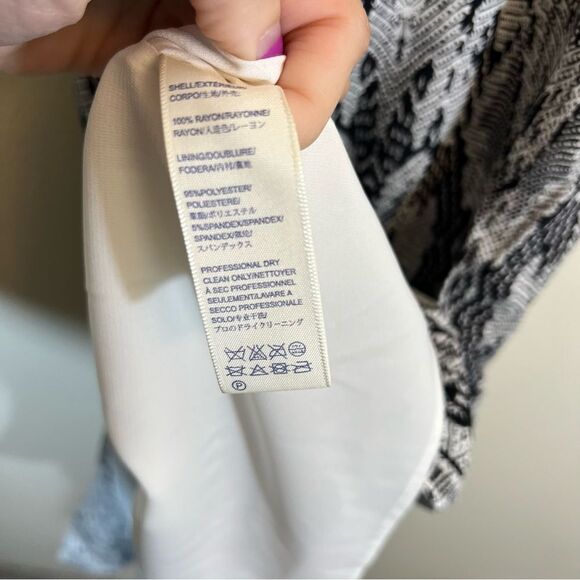 Rebecca Minkoff Black and White Erika Snakeskin Midi Dress 2 - Picture 10 of 15